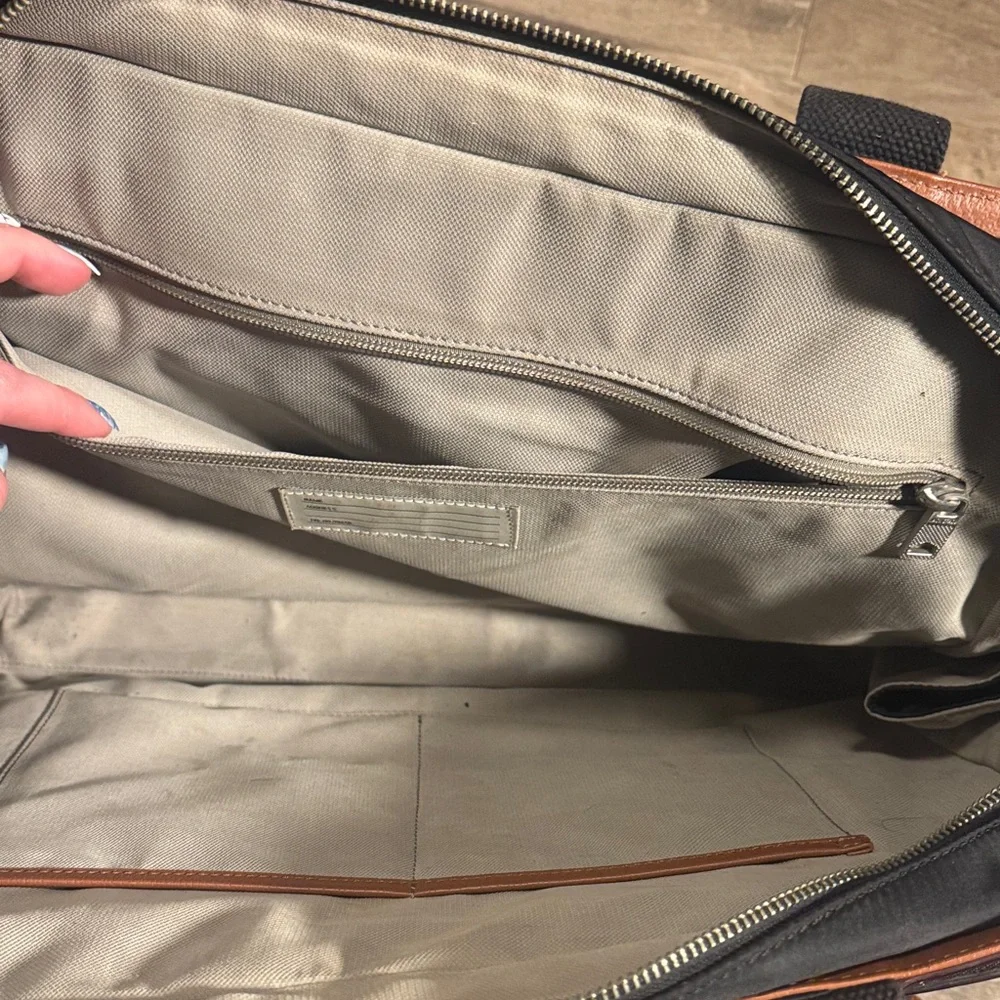 Jack Spade Cognac Brown Leather Men's Bag with Adjustable Strap